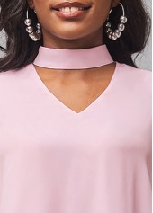 Cutout Dip Hem Light Pink Tank Top