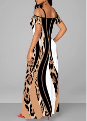 Pocket Leopard Sleeveless Multi Color Maxi Dress