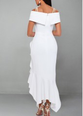 Strappy Cold Shoulder White Short Sleeve Dress