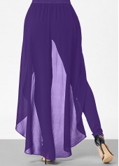 Asymmetry Purple Ankle Length Off Shoulder Short Sleeve Jumpsuit