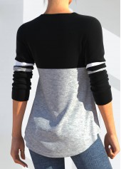 Black Cutout Detail Long Sleeve T Shirt
