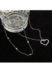 Heart Design Silvery White Anklet Set