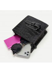 PU Contrast Stitch Black Change Purse