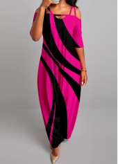 Striped Hot Pink Off Shoulder Jumpsuit