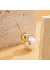 Pearl Design Metal Gold Asymmetrical Necklace