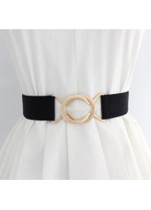 Metal Detail Black Elastic Design Belt