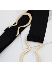 Metal Detail Black Elastic Design Belt