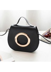 Magnetic PU Design Black Shoulder Bag