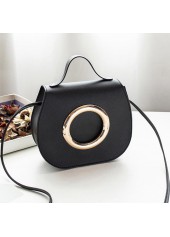 Magnetic PU Design Black Shoulder Bag