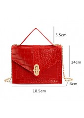 Chains Design Red Turnlock Shoulder Bag