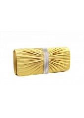 Magnetic Sequined Design Golden Hand Bag