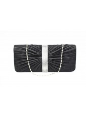 Black Rhinestone PU Magnetic Hand Bag