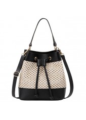 Contrast Black Drawstring Detail Shoulder Bag