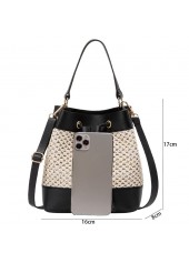 Contrast Black Drawstring Detail Shoulder Bag