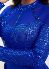 Shinning Sapphire Blue Side Slit Maxi Dress