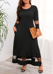 Black Plus Size Pocket Maxi Dress