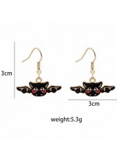 Halloween Design Alloy Black Bat Earrings