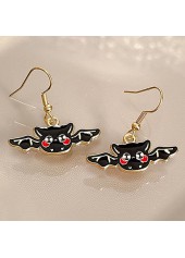 Halloween Design Alloy Black Bat Earrings