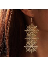 Halloween Iron Gold Spiderweb Design Earrings
