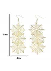 Halloween Iron Gold Spiderweb Design Earrings