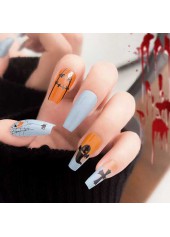 Halloween Spider Ghost Print Dusty Blue Nail Wraps
