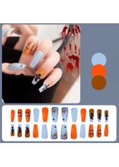 Halloween Spider Ghost Print Dusty Blue Nail Wraps