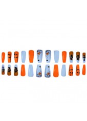Halloween Spider Ghost Print Dusty Blue Nail Wraps