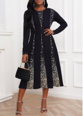 Galaxy Print Umbrella Hem Golden Dress