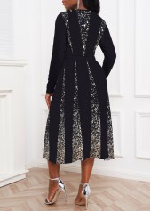 Galaxy Print Umbrella Hem Golden Dress