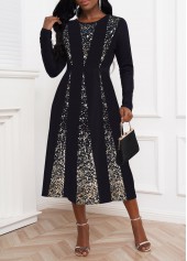 Galaxy Print Umbrella Hem Golden Dress