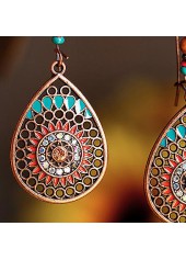 Copper Dark Camel Waterdrop Shape Earrings