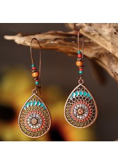 Copper Dark Camel Waterdrop Shape Earrings