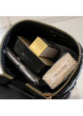 Black Zip Chains Pearl Shoulder Bag