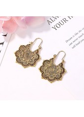 1 Pair Bohemian Gold Floral Design Earrings