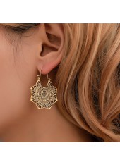 1 Pair Bohemian Gold Floral Design Earrings