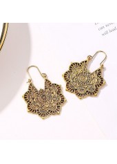 1 Pair Bohemian Gold Floral Design Earrings