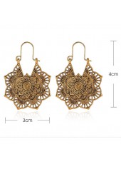 1 Pair Bohemian Gold Floral Design Earrings
