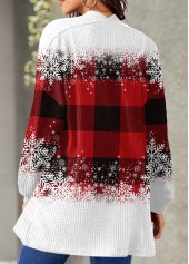 Plaid Red Christmas Long Sleeve Coat