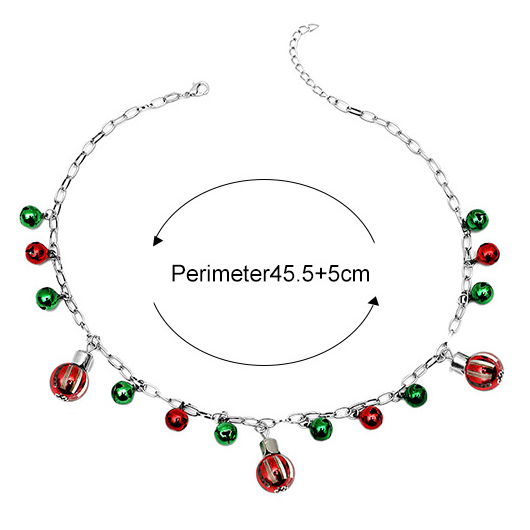 Red Round Contrast Bells Design Necklace