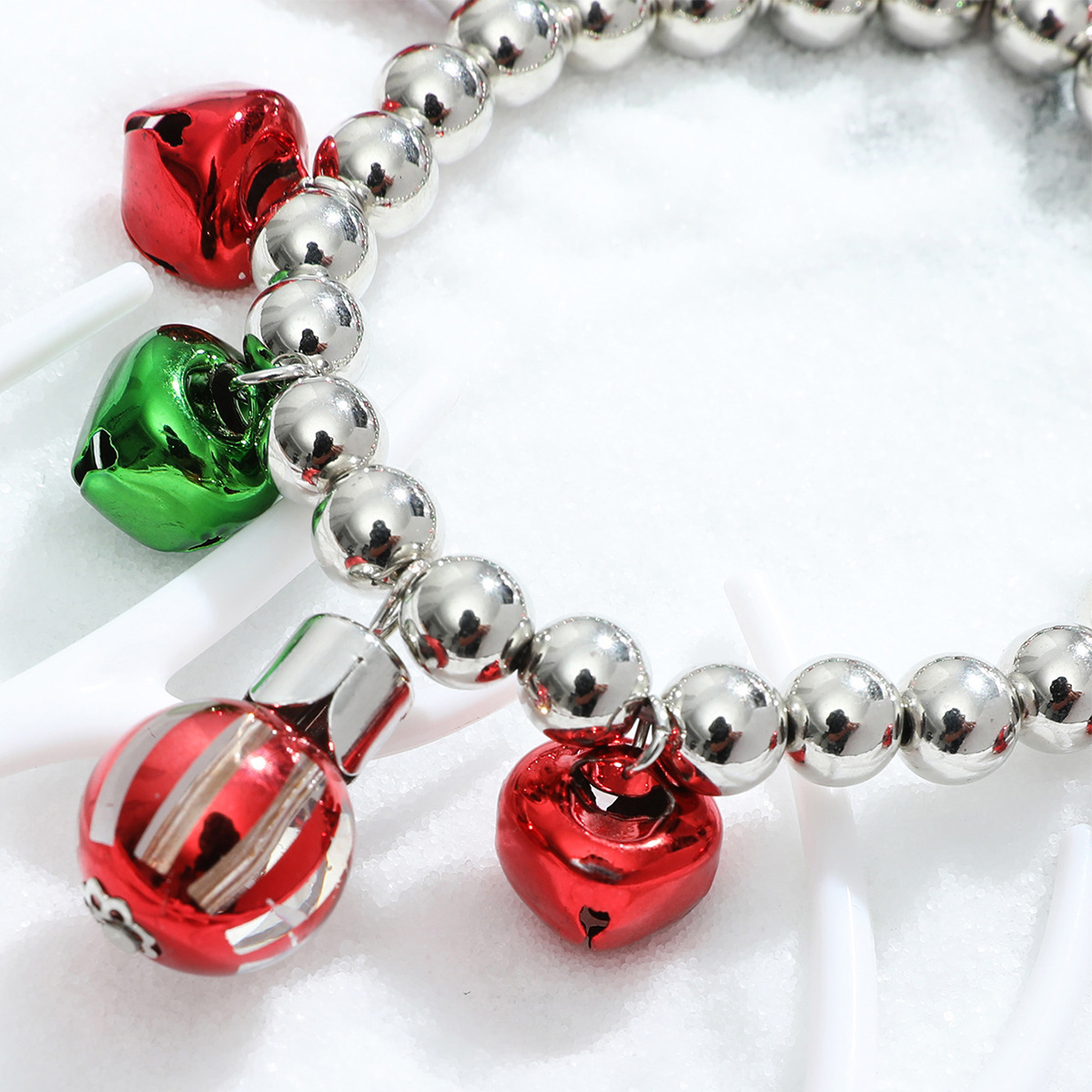 Red Round Contrast Bells Design Necklace