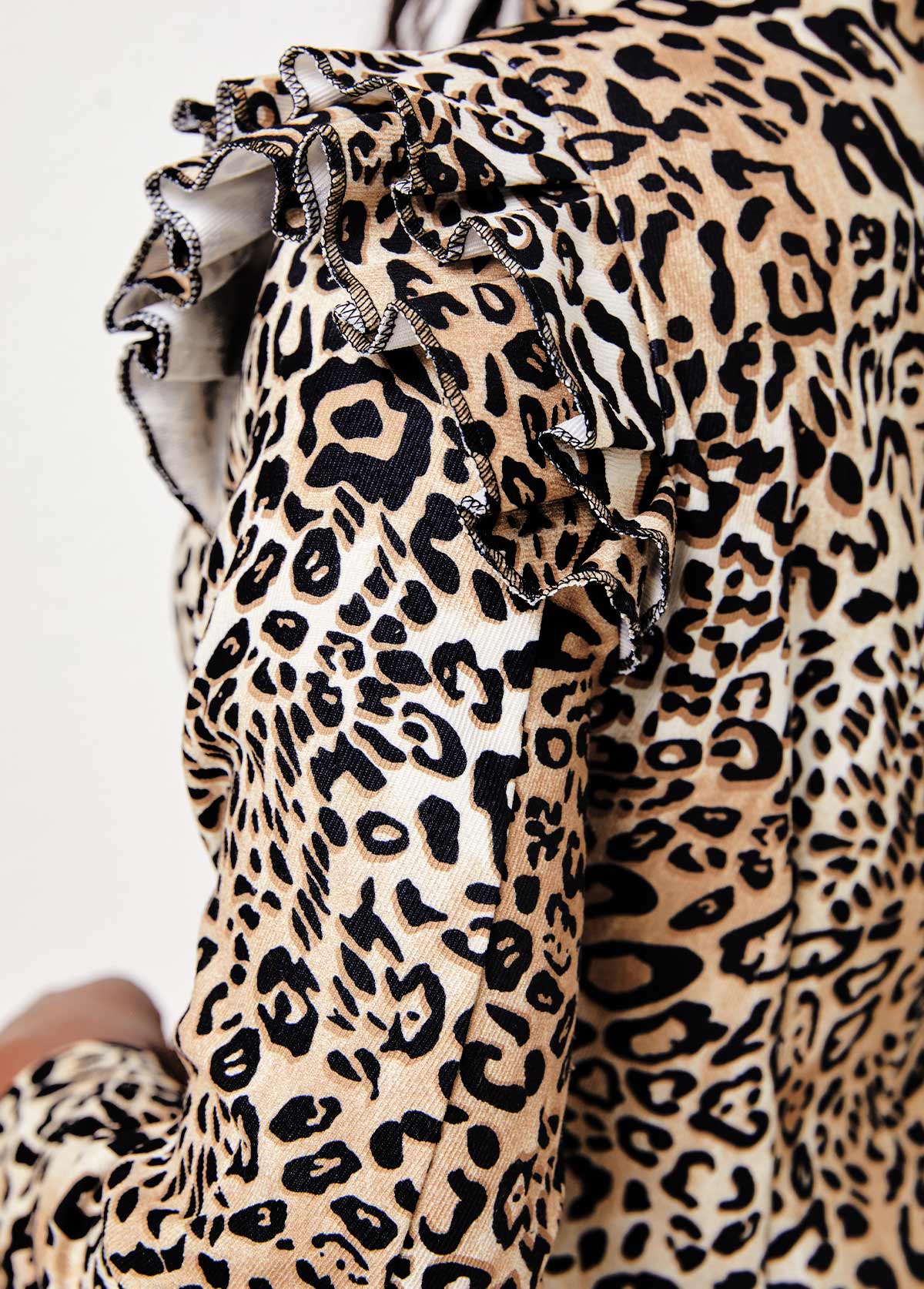 Leopard Zipper Multi Color High Neck Jacket