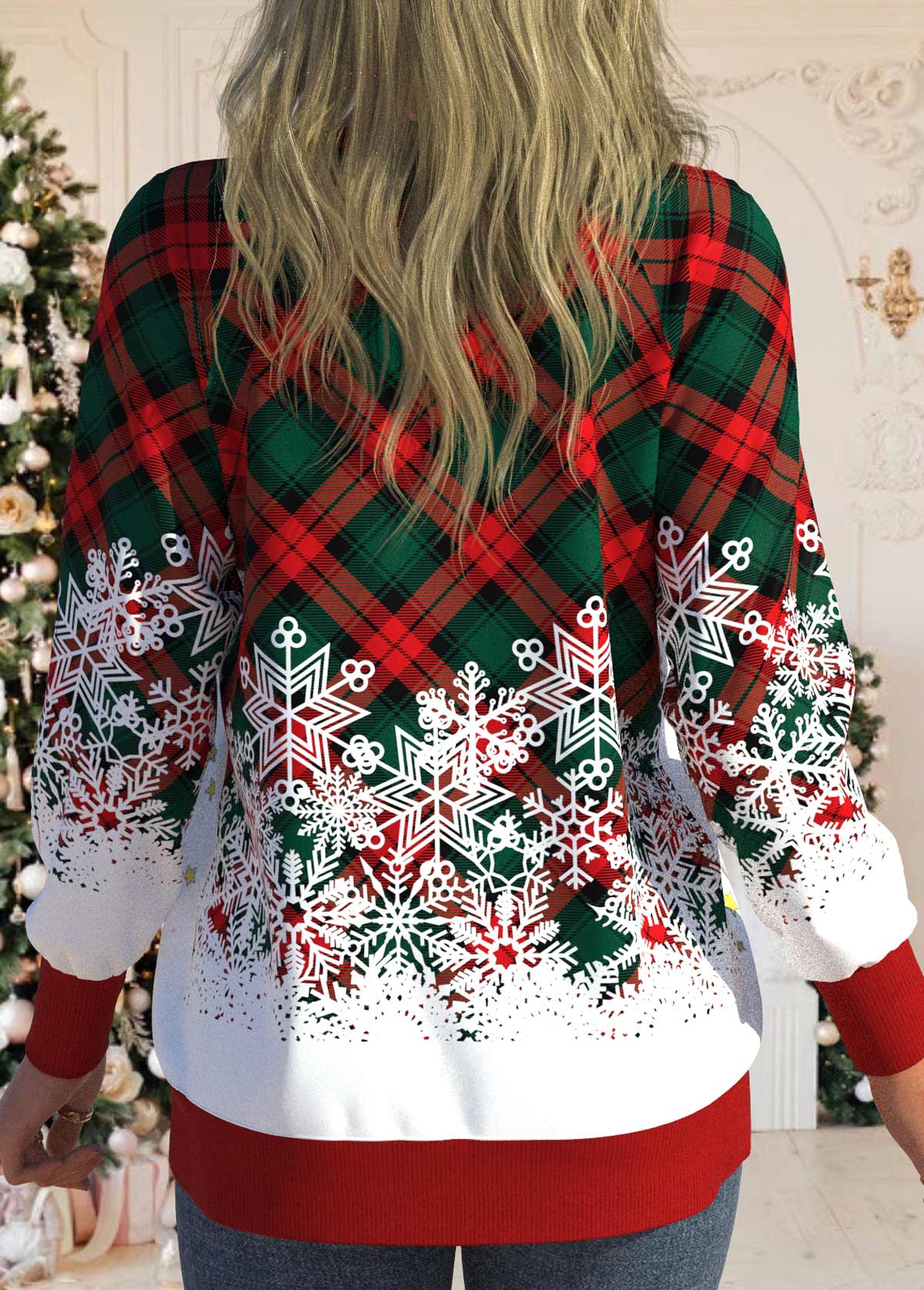 Santa Claus Print Multi Color Round Neck Cardigan