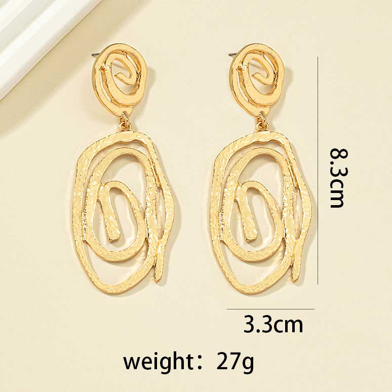 1 Pair Gold Geometric Design Alloy Earrings