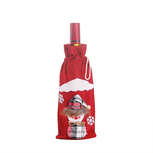Christmas Snowflake Print Design Red Wine Cover