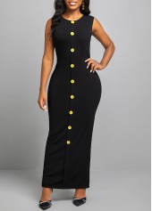 Yellow Button Dress and Long Sleeve Cardigan