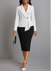 Black Asymmetrical Neck Long Sleeve Bodycon Dress