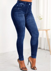 Pocket Blue Zipper Fly High Waisted Jeans