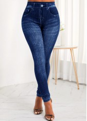 Pocket Blue Zipper Fly High Waisted Jeans