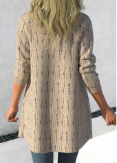 Plus Size Lace Long Sleeve Light Camel Coat