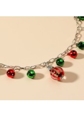 Red Round Contrast Bells Design Necklace